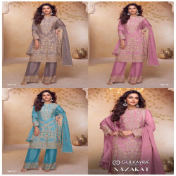 Women's Premium Embroidered Chinon Palazzo Suit Set with Dupatta